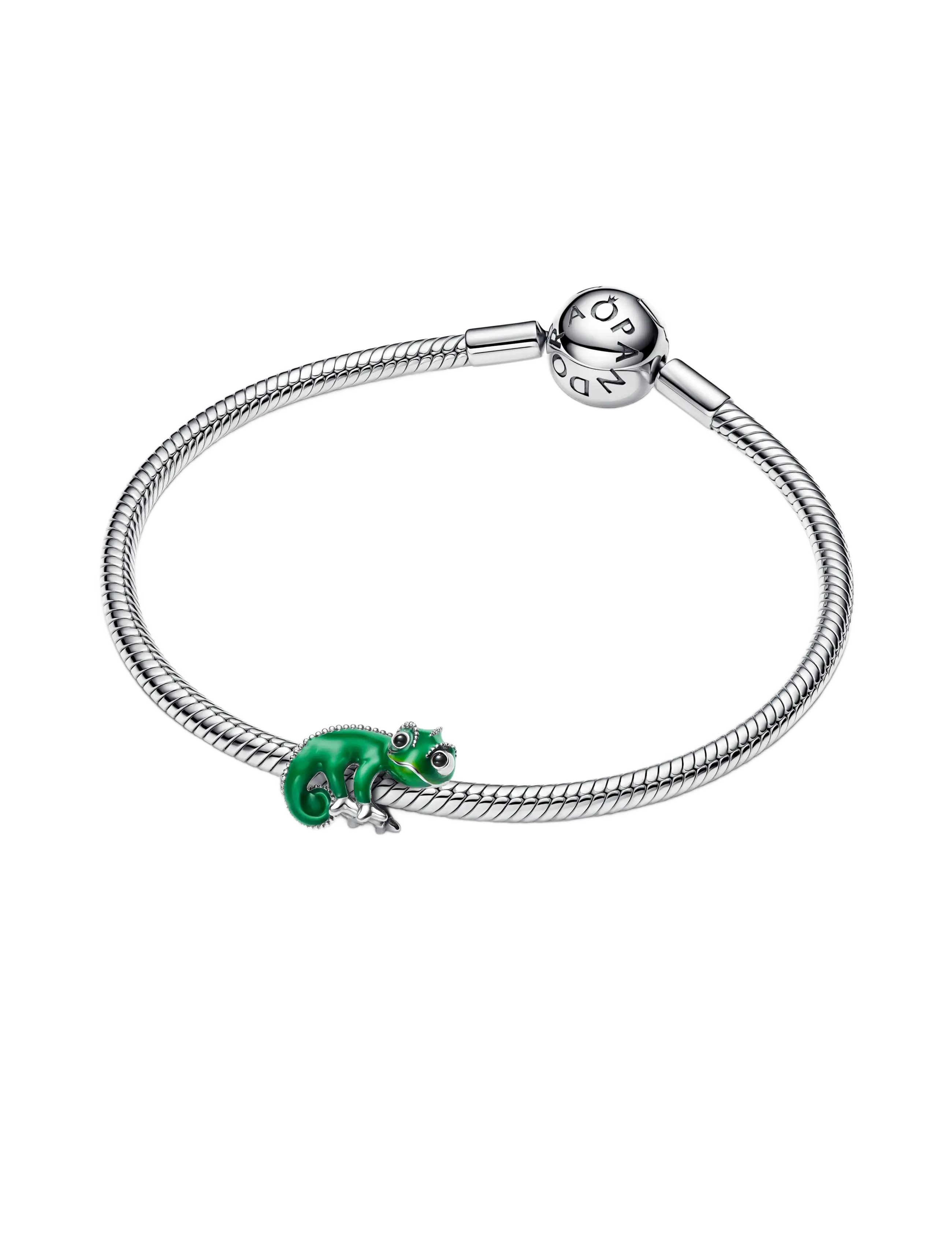 Pandora - Disney Tangled Pascal sterling silver charm with black crystal and color-changing green enamel - anhänger - green - 3