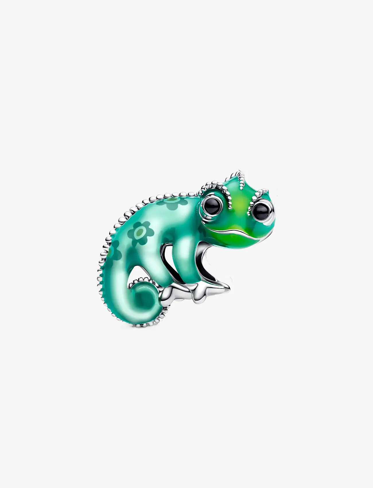 Pandora - Disney Tangled Pascal sterling silver charm with black crystal and color-changing green enamel - vedhæng - green - 4