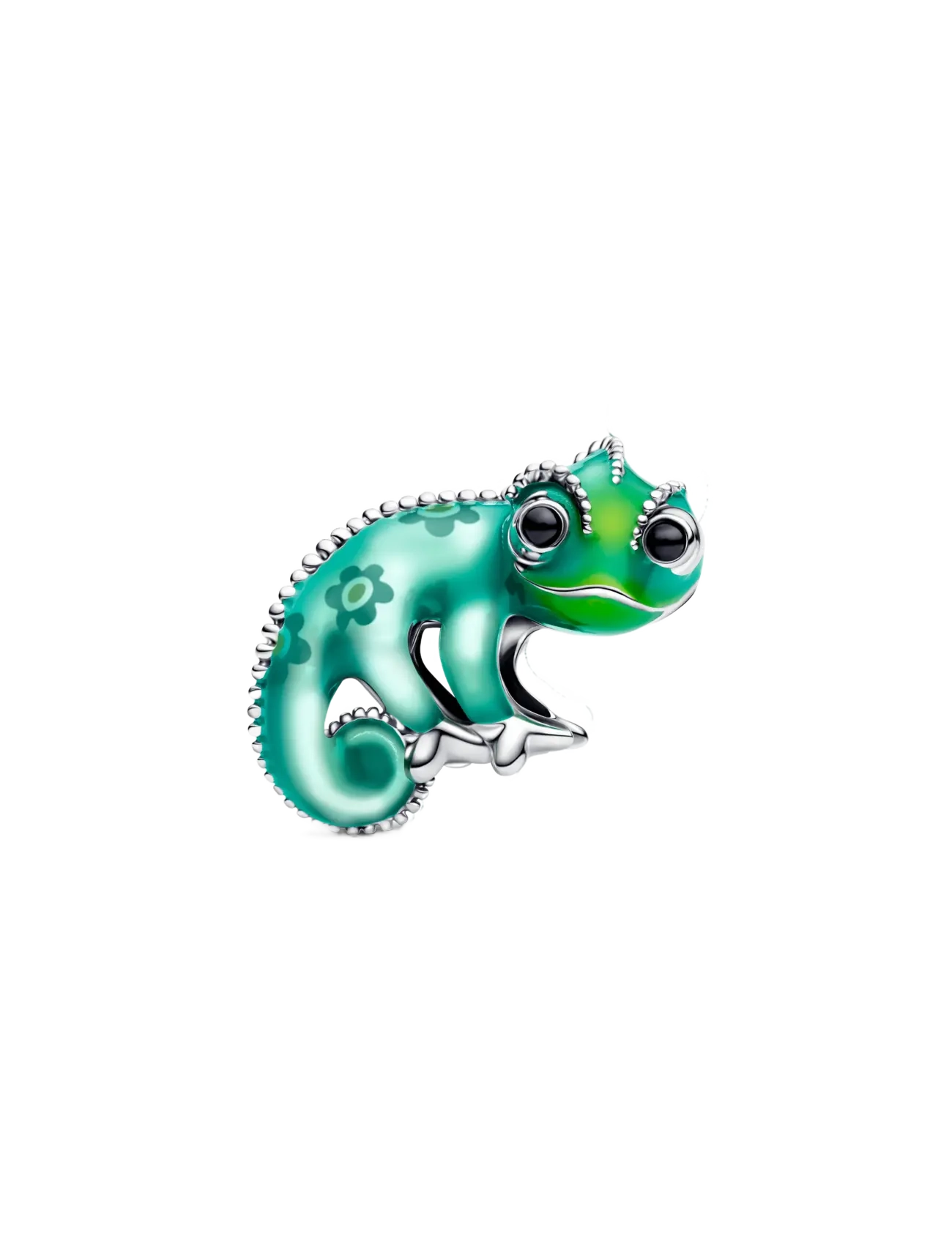 Pandora - Disney Tangled Pascal sterling silver charm with black crystal and color-changing green enamel - anhänger - green - 4