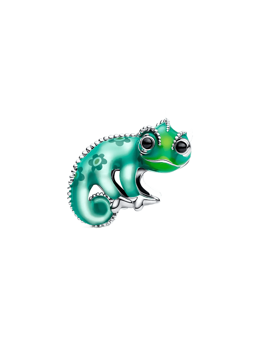 Pandora - Disney Tangled Pascal sterling silver charm with black crystal and color-changing green enamel - anhänger - green - 4