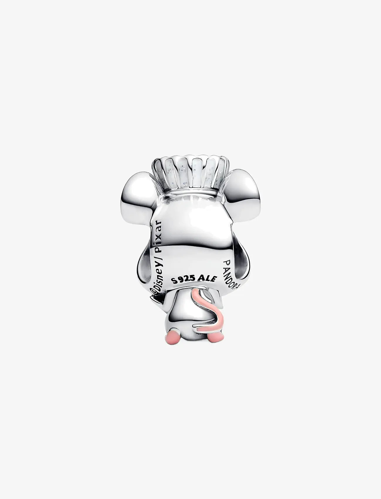 Pandora - Disney Pixar Remy sterling silver charm with black, pink and glittery white enamel - pendants - white - 2