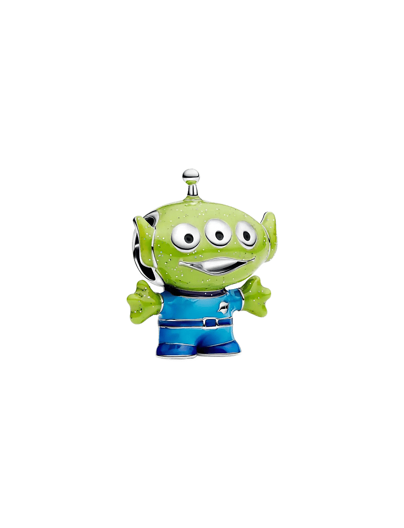 Pandora - Disney Pixar Little Green Men sterling silver charm with black, purple, blue and glittery green enam - hängen & berlocker - green - 1