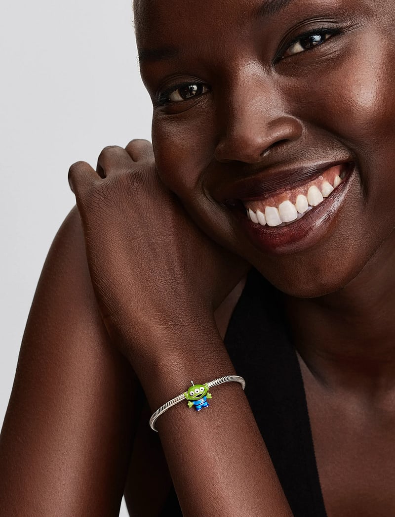 Pandora - Disney Pixar Little Green Men sterling silver charm with black, purple, blue and glittery green enam - hängen & berlocker - green - 0