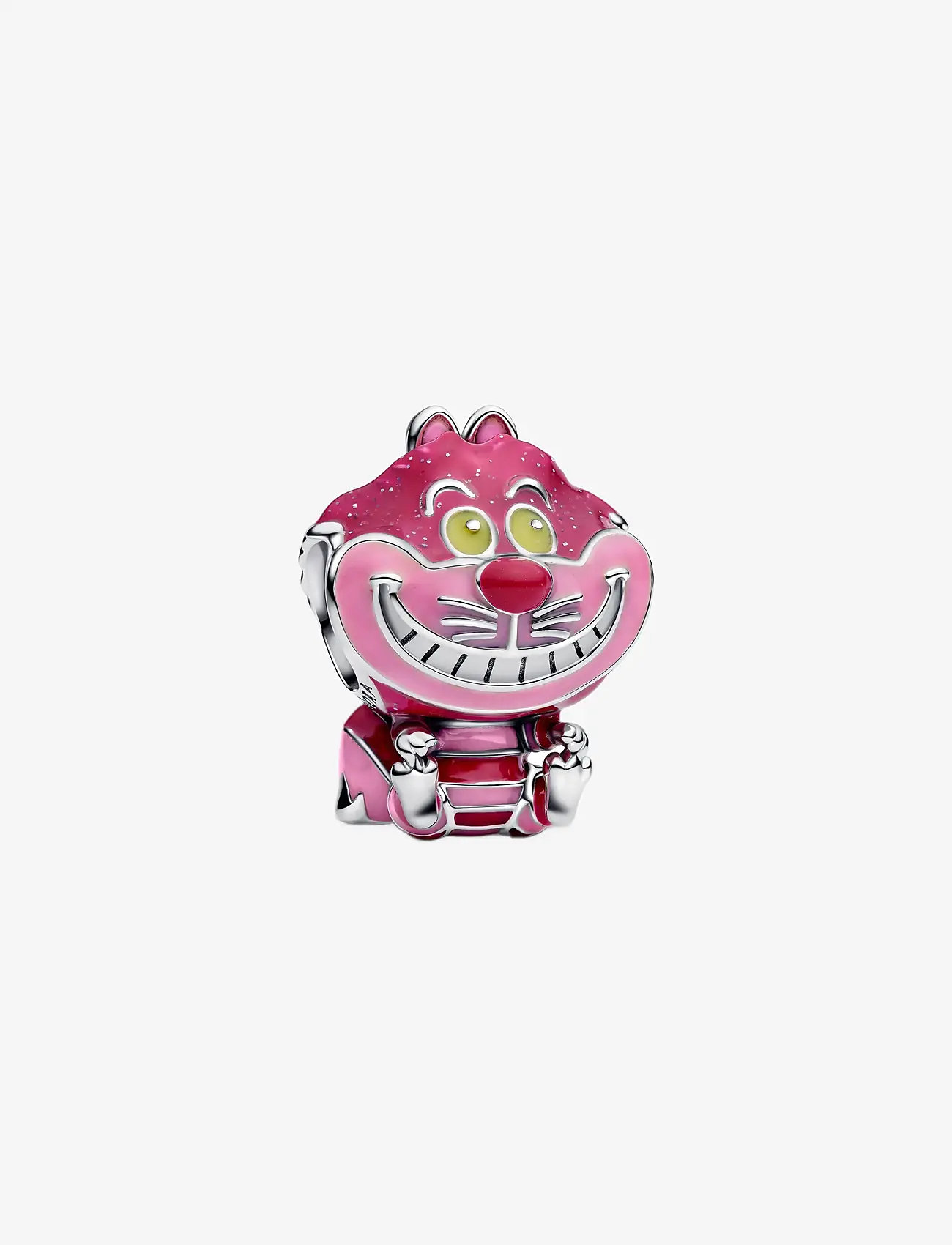 Pandora - Disney Cheshire Cat sterling silver charm with glittery pink, light pink, pink and glow in the dark - ripatsid - pink - 1