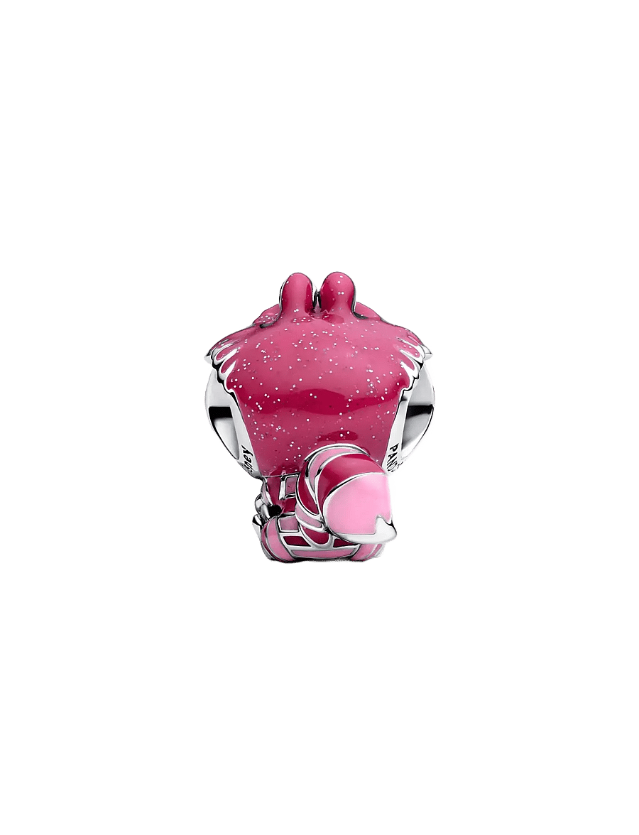 Pandora - Disney Cheshire Cat sterling silver charm with glittery pink, light pink, pink and glow in the dark - vedhæng - pink - 2
