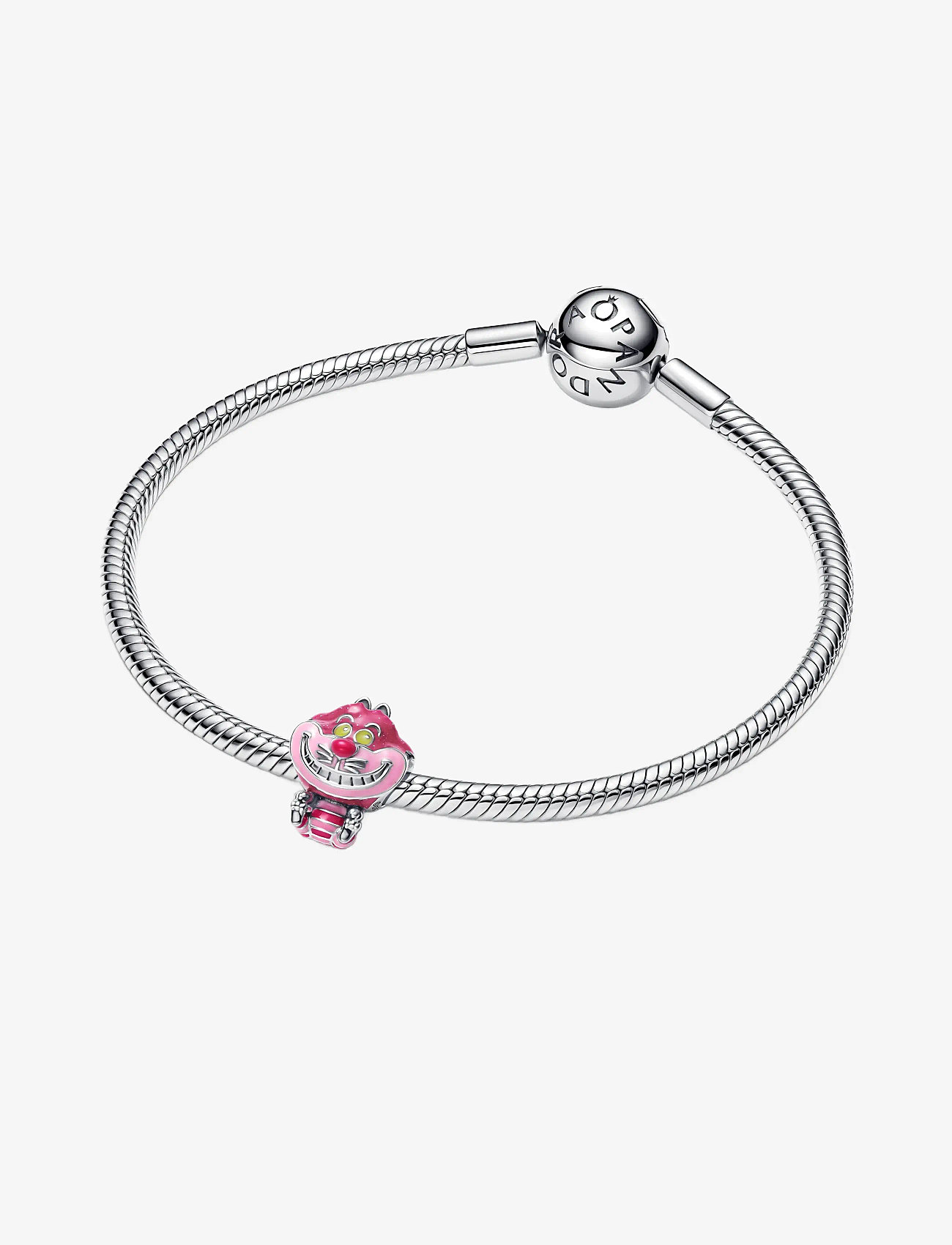 Pandora - Disney Cheshire Cat sterling silver charm with glittery pink, light pink, pink and glow in the dark - ripatsid - pink - 3