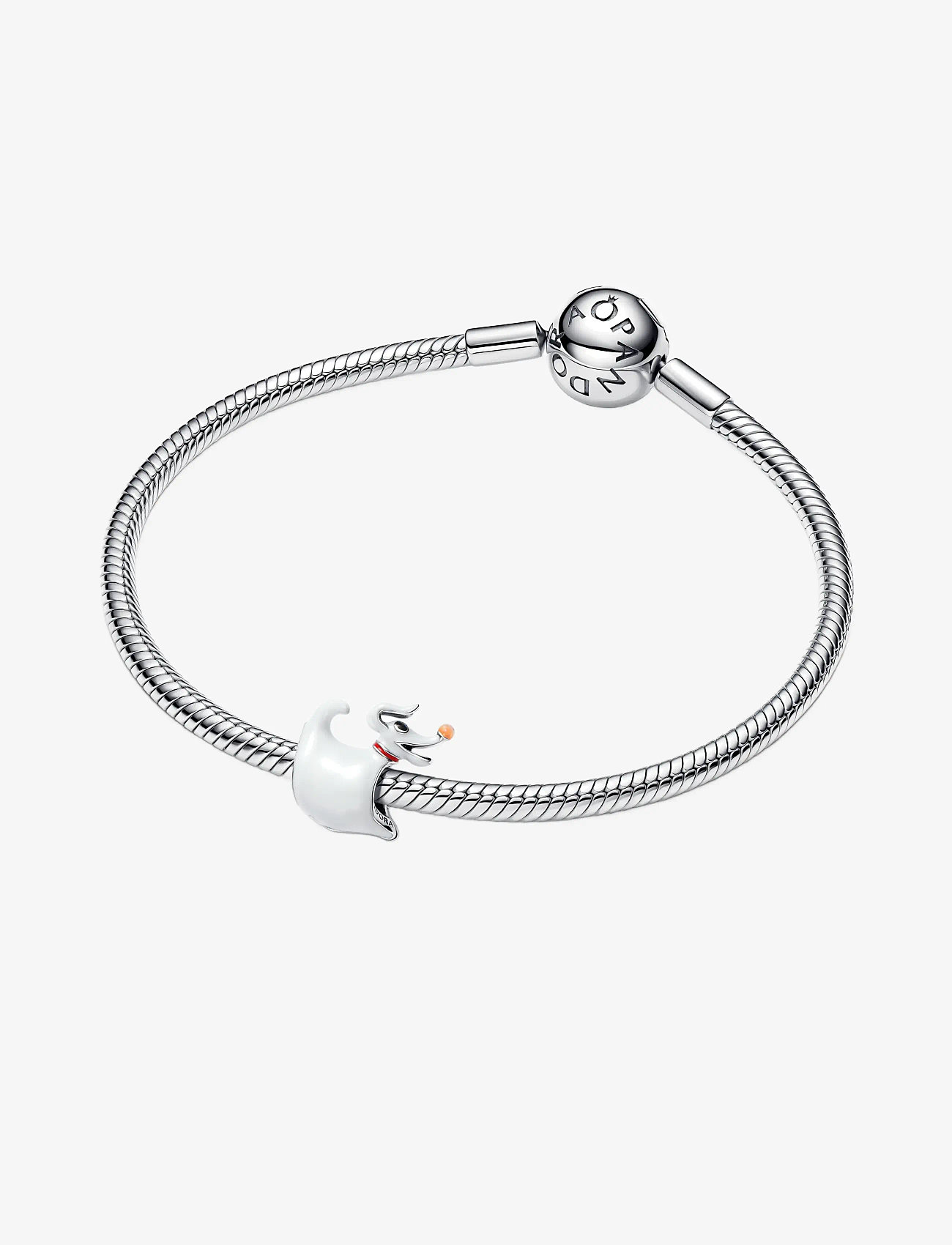 Pandora - Disney Dark Zero Dog sterling silver charm with black, red, orange and white glow in the dark enamel - riipukset - white - 2