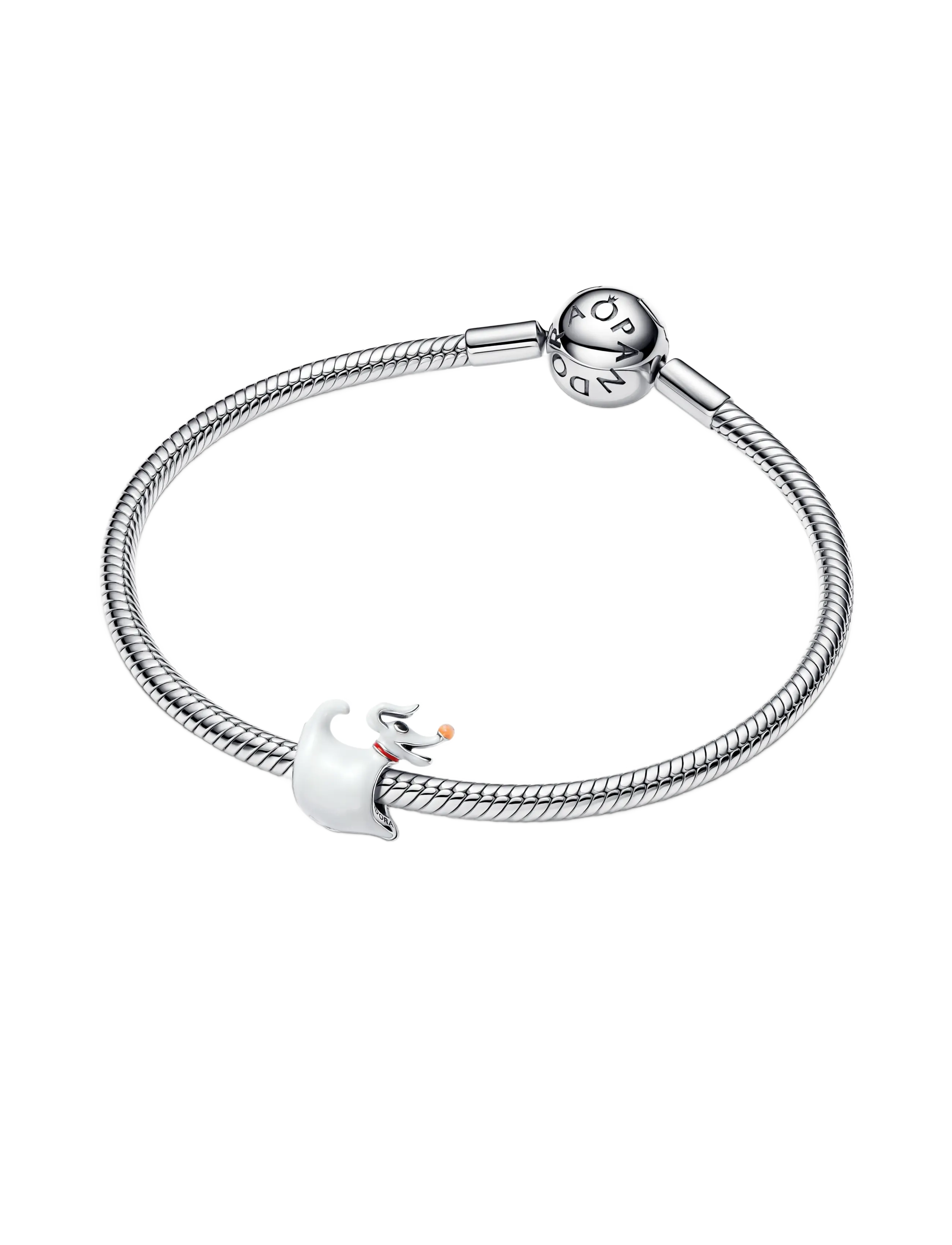 Pandora - Disney Dark Zero Dog sterling silver charm with black, red, orange and white glow in the dark enamel - pendentifs - white - 2