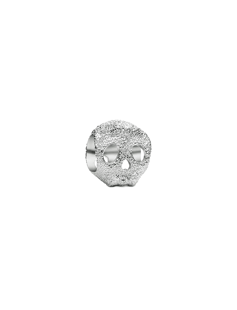 Pandora - Textured skull sterling silver mini charm - vedhæng - no color - 1