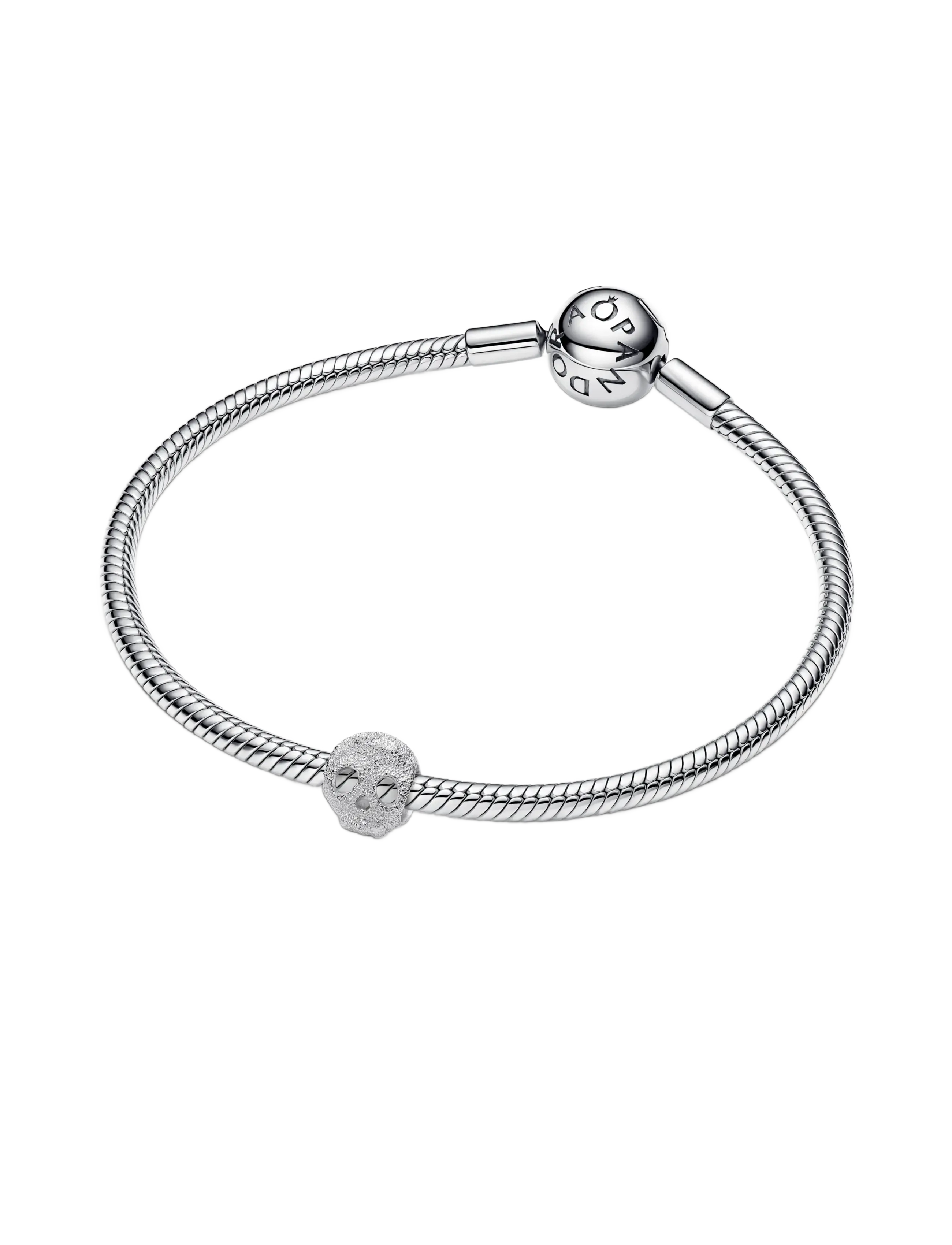 Pandora - Textured Skull Mini Charm - vedhæng - no color - 2