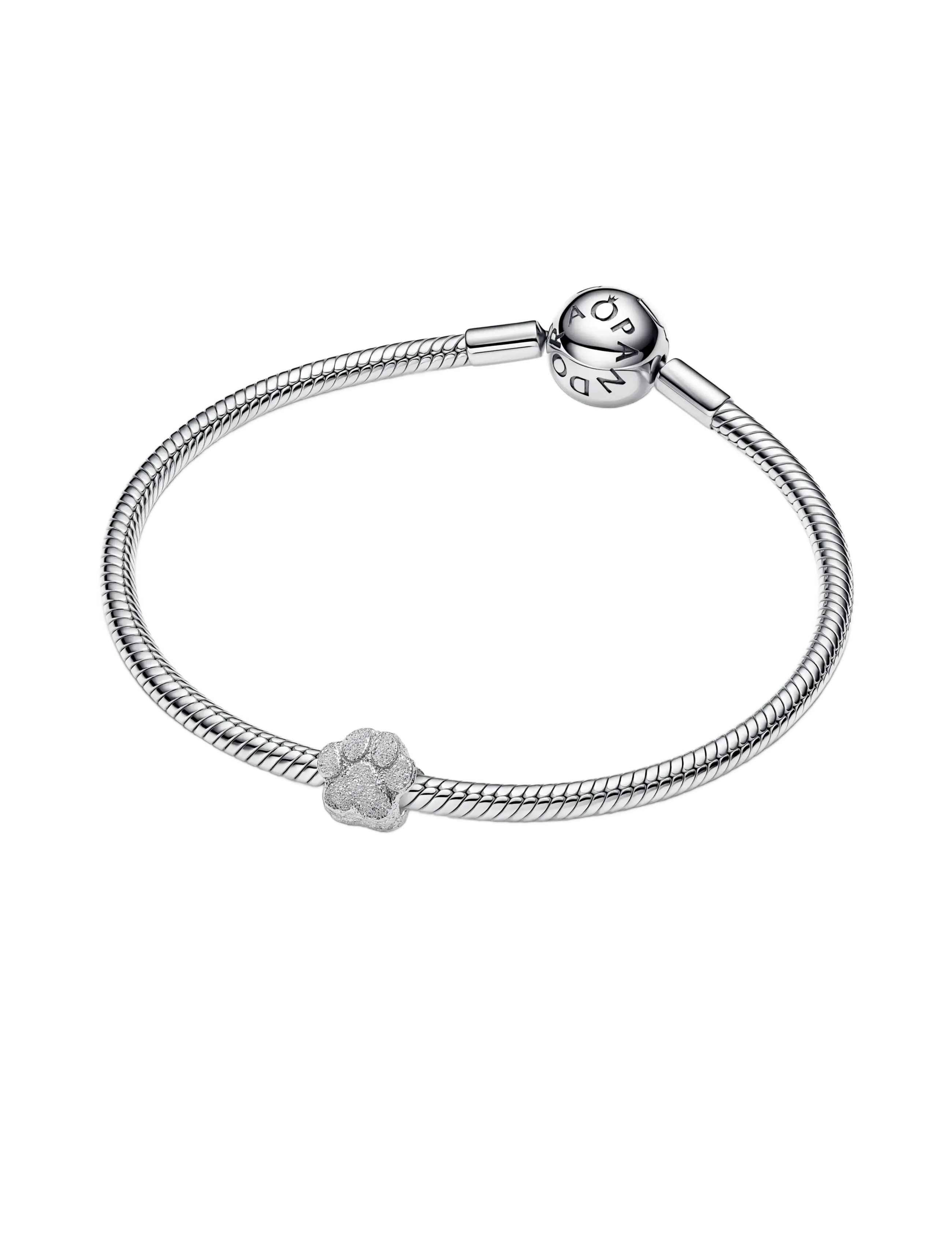 Pandora - Textured Paw Mini Charm - riipukset - no color - 2