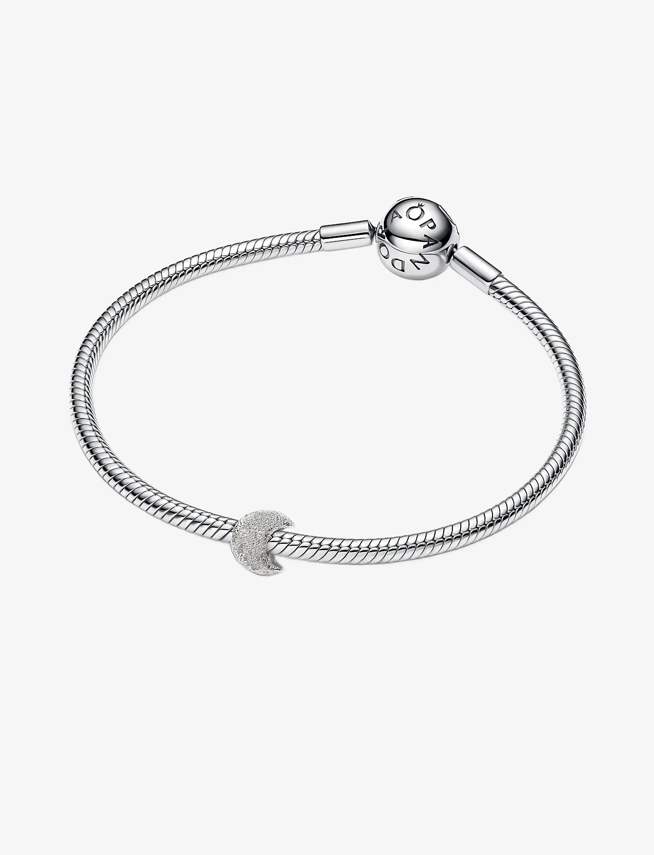 Pandora - Textured moon sterling silver mini charm - pendants - no color - 2