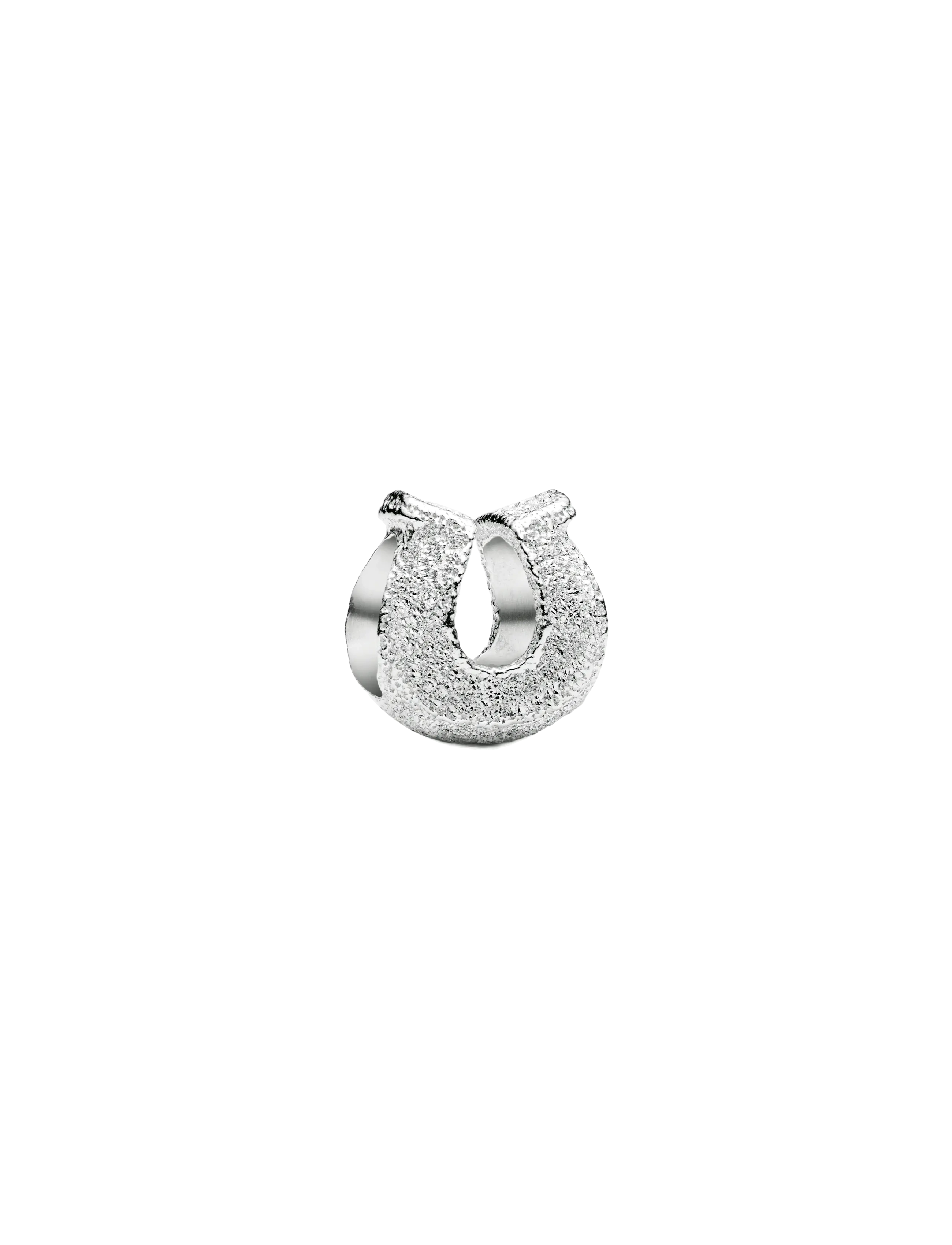 Textured horseshoe sterling silver mini charm - NO COLOR
