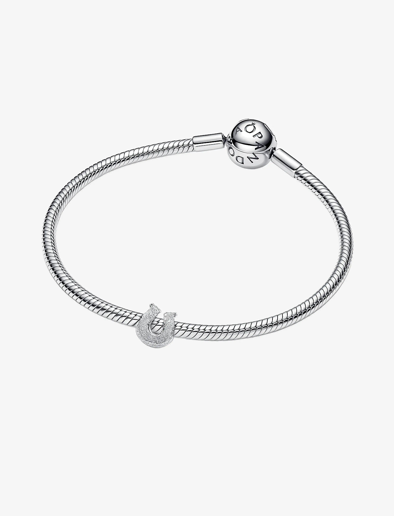 Pandora - Textured horseshoe sterling silver mini charm - hängen & berlocker - no color - 2