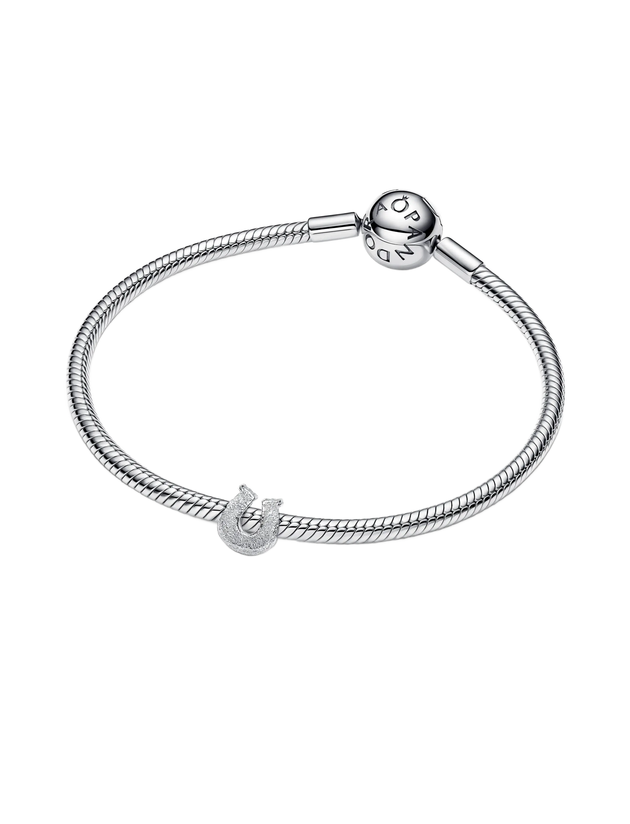 Pandora - Textured Horseshoe Mini Charm - pendants - no color - 2