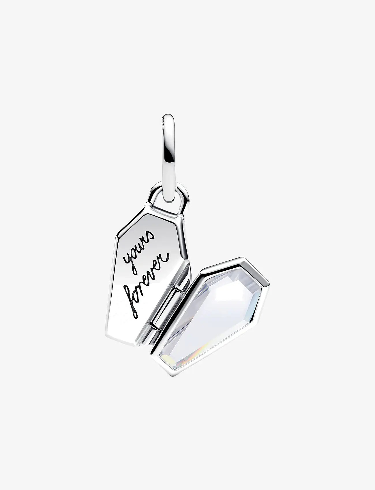 Pandora - Openable coffin sterling silver dangle with clear cubic zirconia and glittery teal glow in the dark - anhänger - green - 2