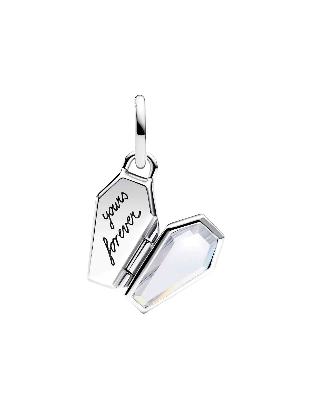 Pandora - Openable coffin sterling silver dangle with clear cubic zirconia and glittery teal glow in the dark - anhänger - green - 2
