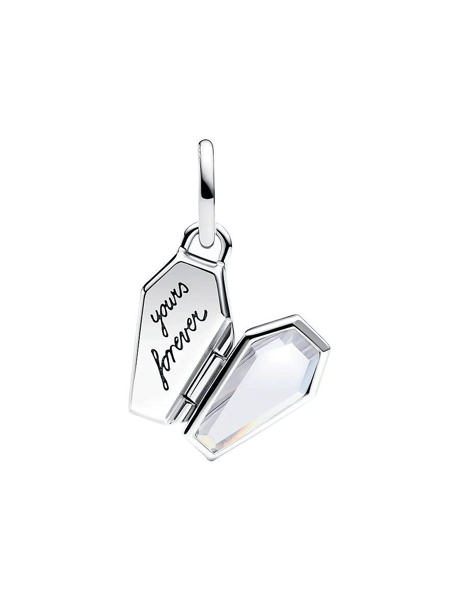 Pandora - Openable coffin sterling silver dangle with clear cubic zirconia and glittery teal glow in the dark - anhänger - green - 2