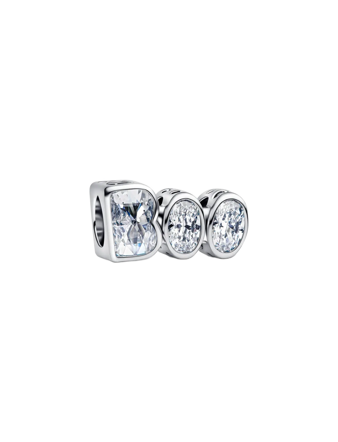 BOO sterling silver charm with clear cubic zirconia and glow in the dark enamel - CLEAR