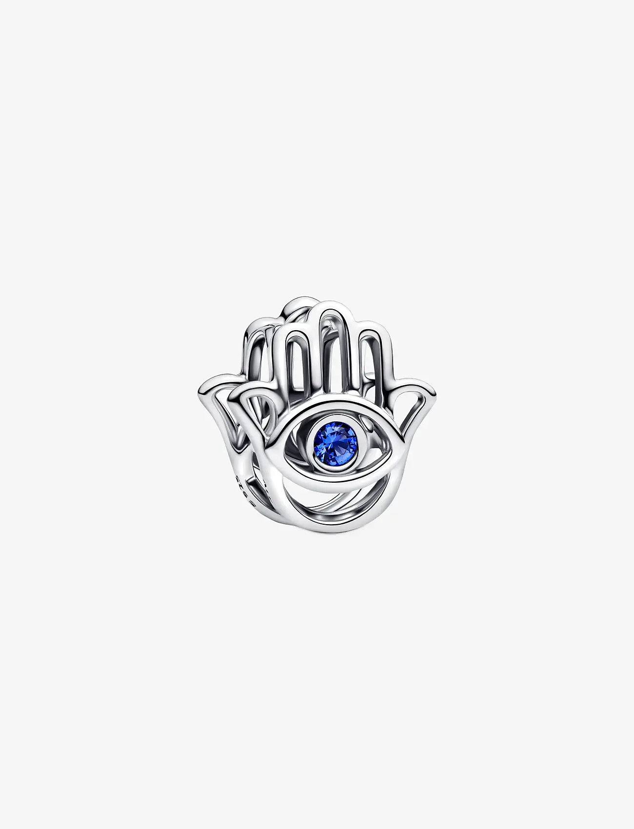 Pandora - Hamsa hand sterling silver charm with stellar blue crystal - hengiskraut - blue - 1