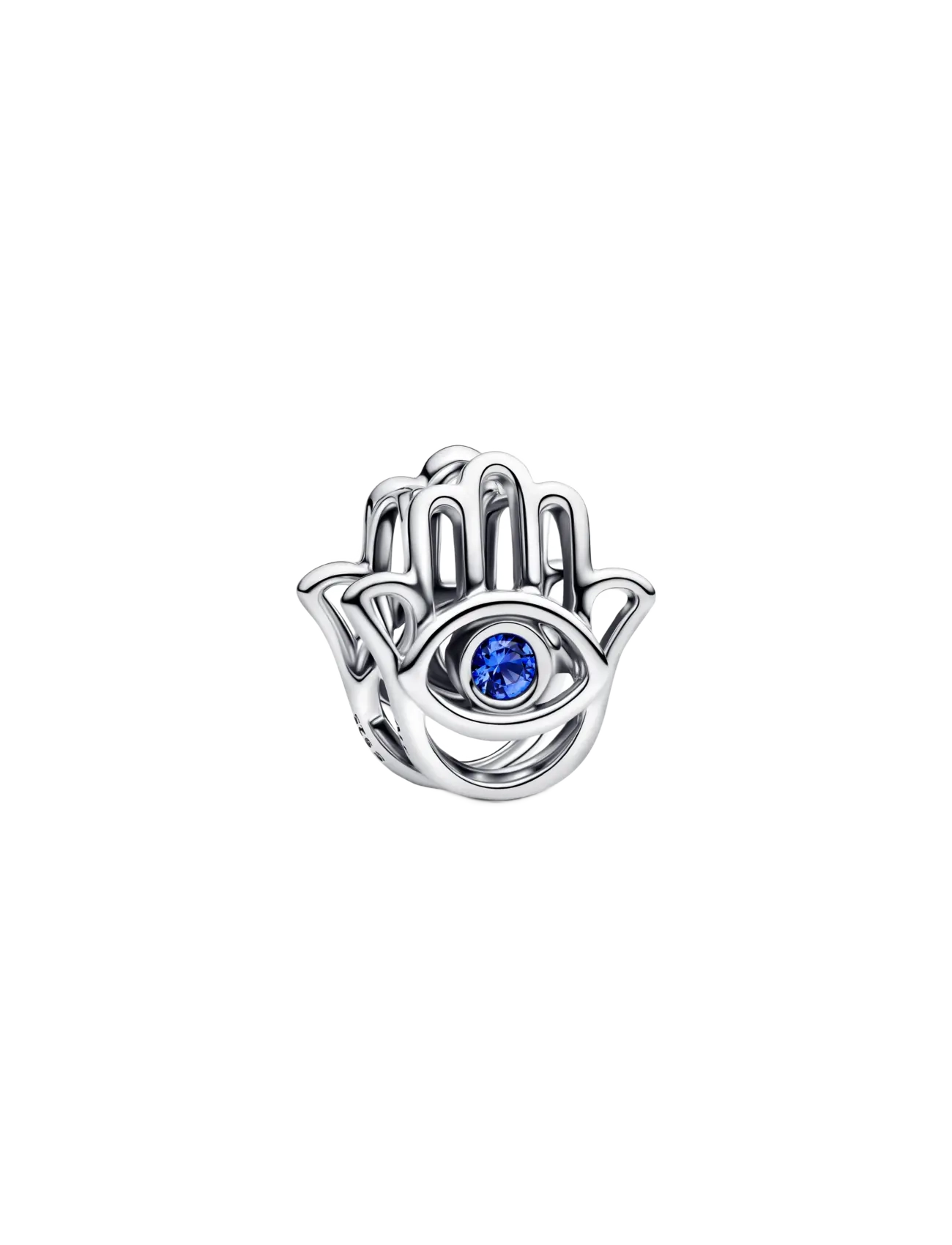 Pandora Hamsa hand sterling silver charm with stellar blue crystal - Charms - BLUE / silver