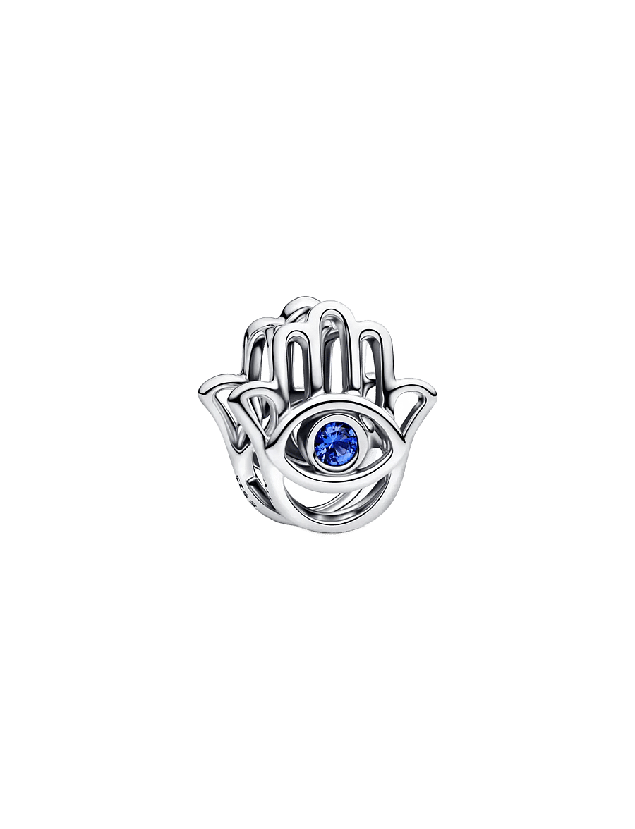 Pandora - Hamsa hand sterling silver charm with stellar blue crystal - anhänger - blue - 1