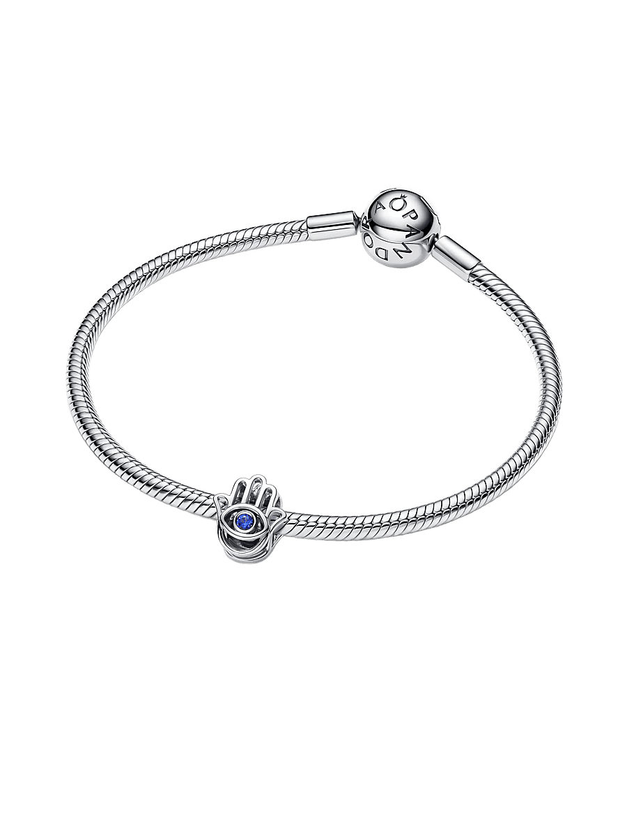 Pandora - Hamsa hand sterling silver charm with stellar blue crystal - anhänger - blue - 2
