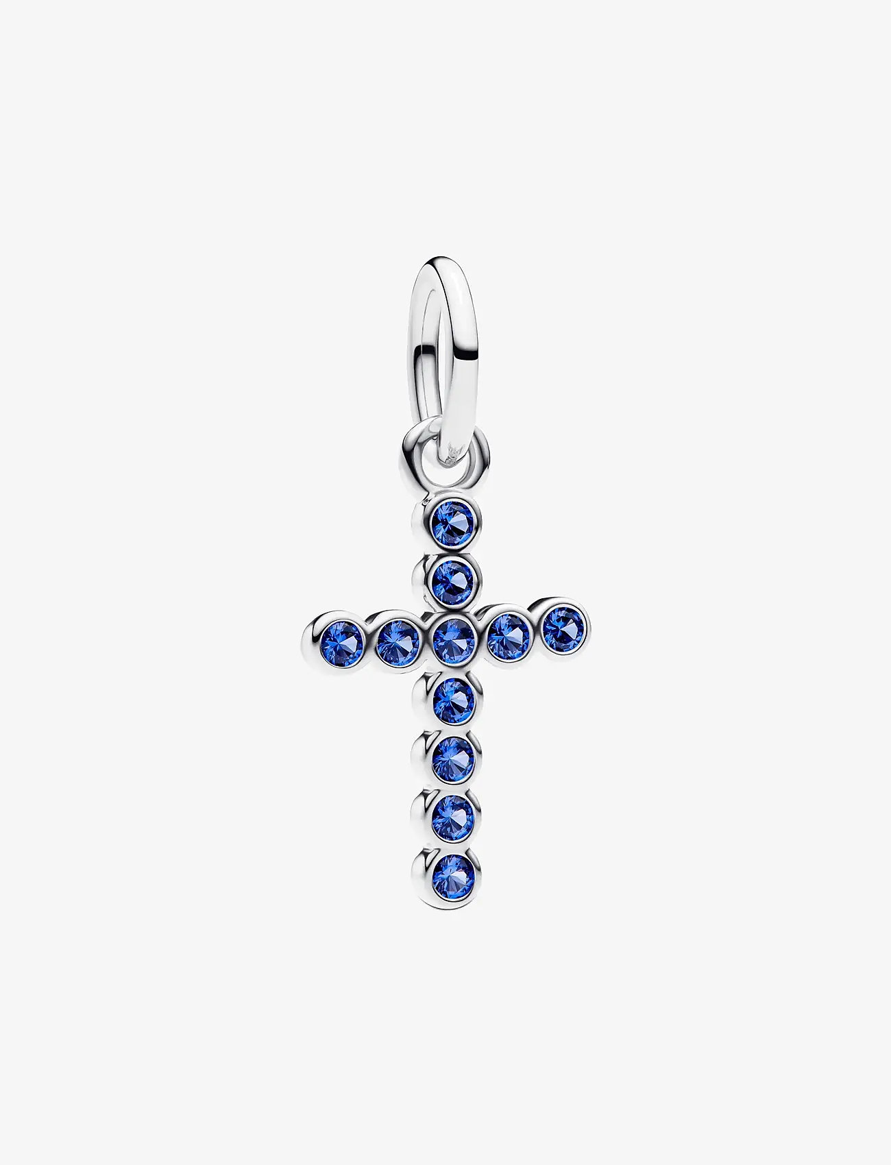 Pandora - Cross sterling silver dangle with stellar blue crystal - blue - 1