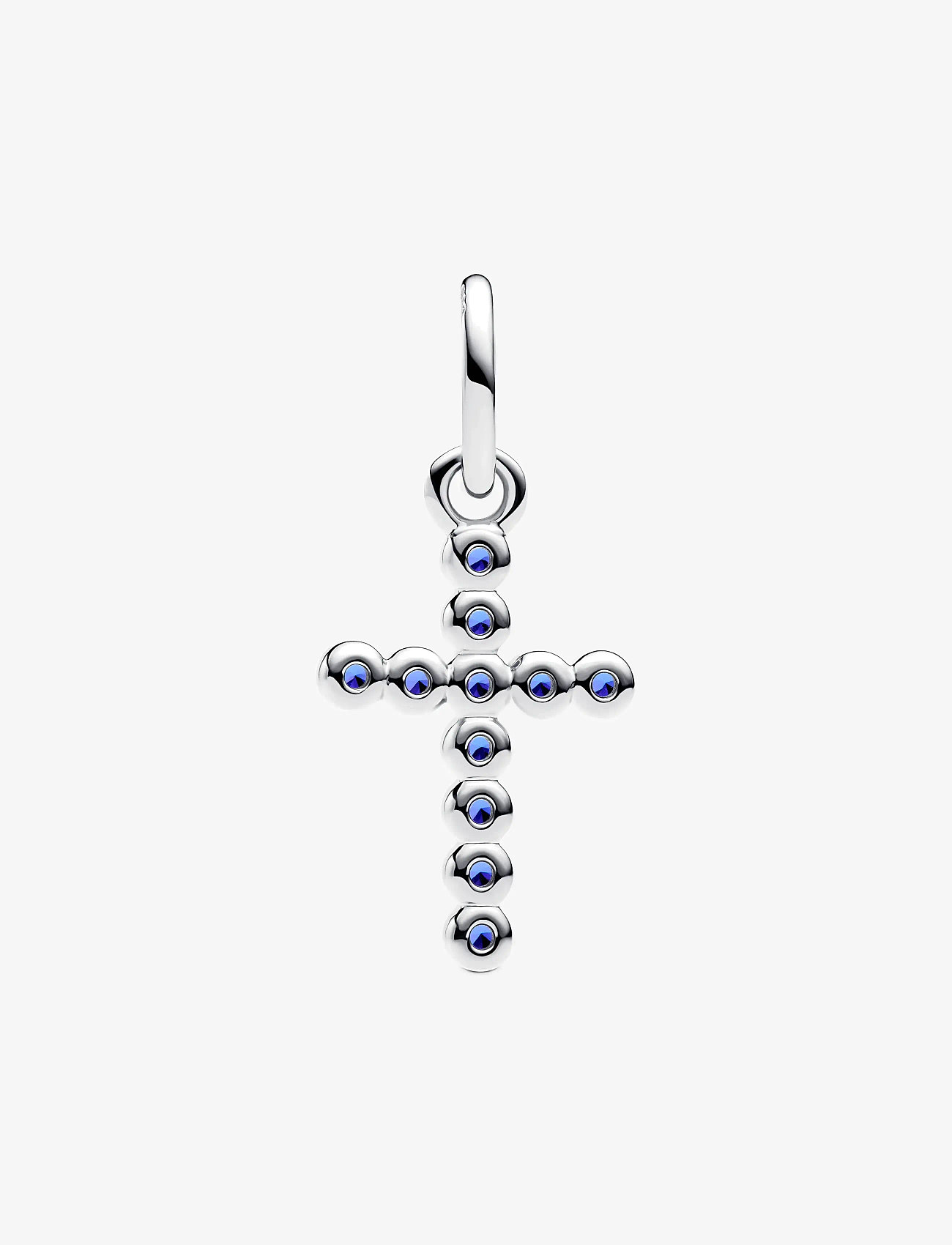 Pandora - Cross sterling silver dangle with stellar blue crystal - blue - 2
