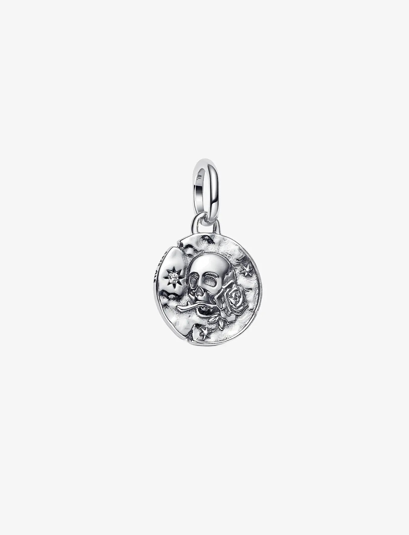 Pandora - Skull sterling silver medallion with clear cubic zirconia - anhänger - clear - 1