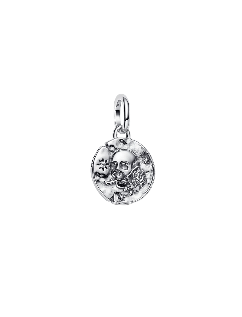 Pandora - Skull sterling silver medallion with clear cubic zirconia - anhänger - clear - 1