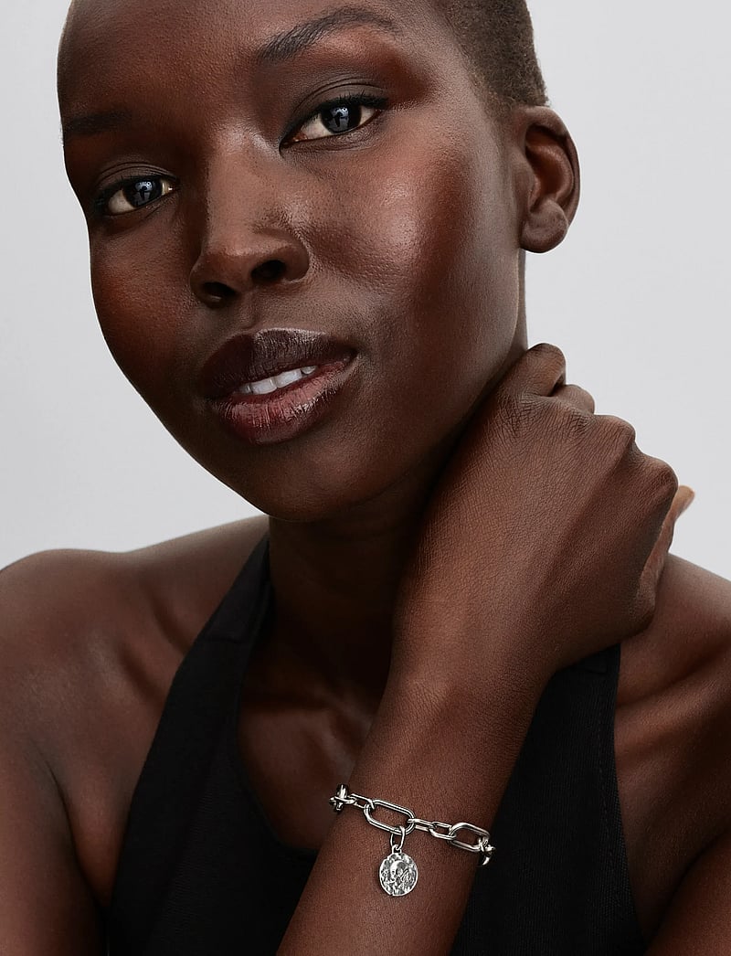 Pandora - Skull sterling silver medallion with clear cubic zirconia - anhänger - clear - 0