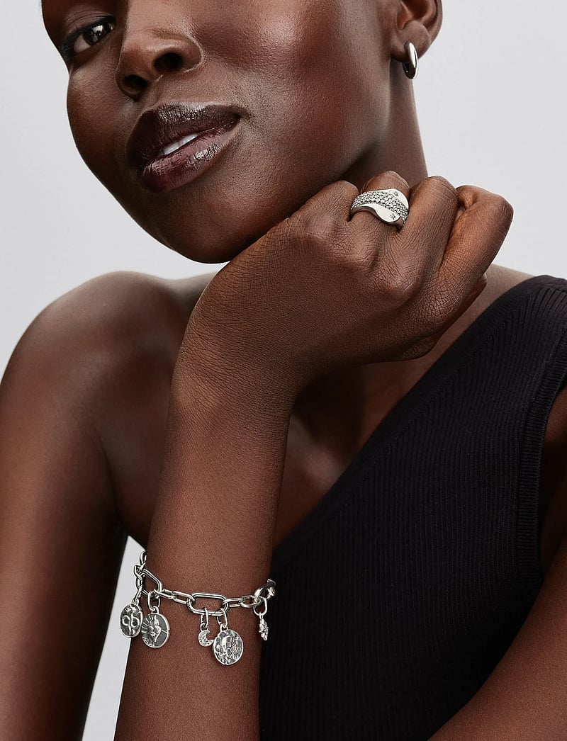 Pandora - Skull sterling silver medallion with clear cubic zirconia - anhänger - clear - 4