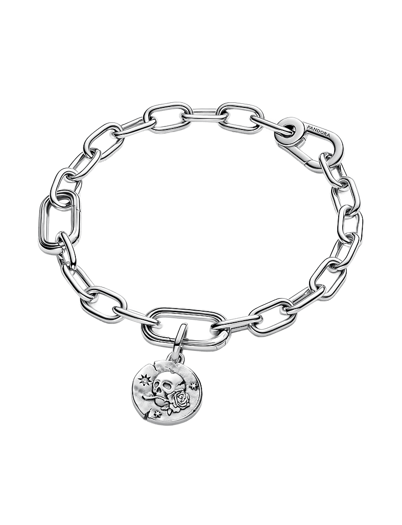 Pandora - Skull sterling silver medallion with clear cubic zirconia - anhänger - clear - 3