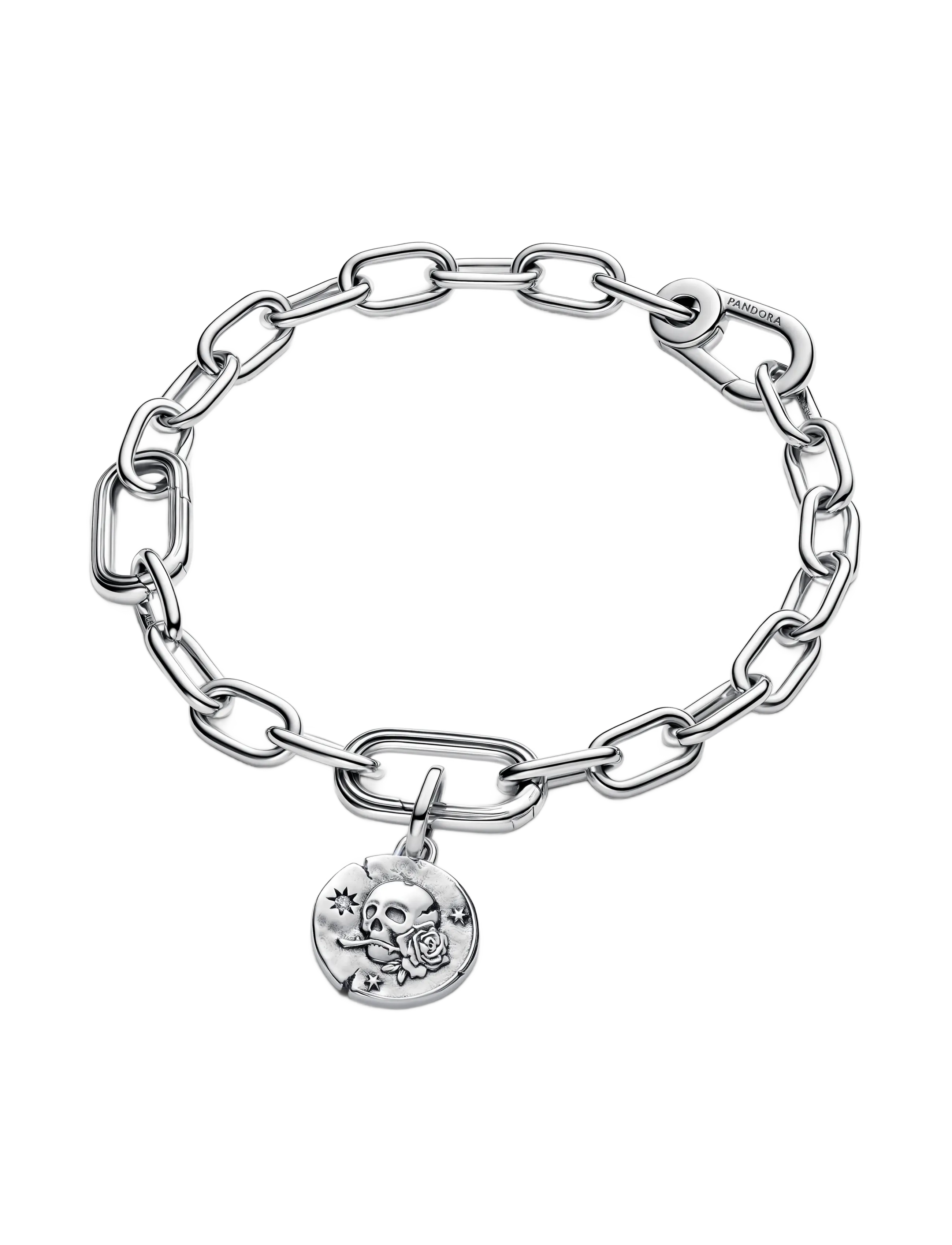 Pandora - Skull Medallion Charm - pendants - clear - 3