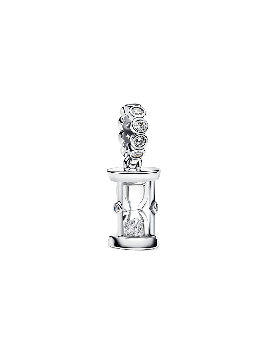 Pandora - Hourglass sterling silver dangle - vedhæng - clear - 1