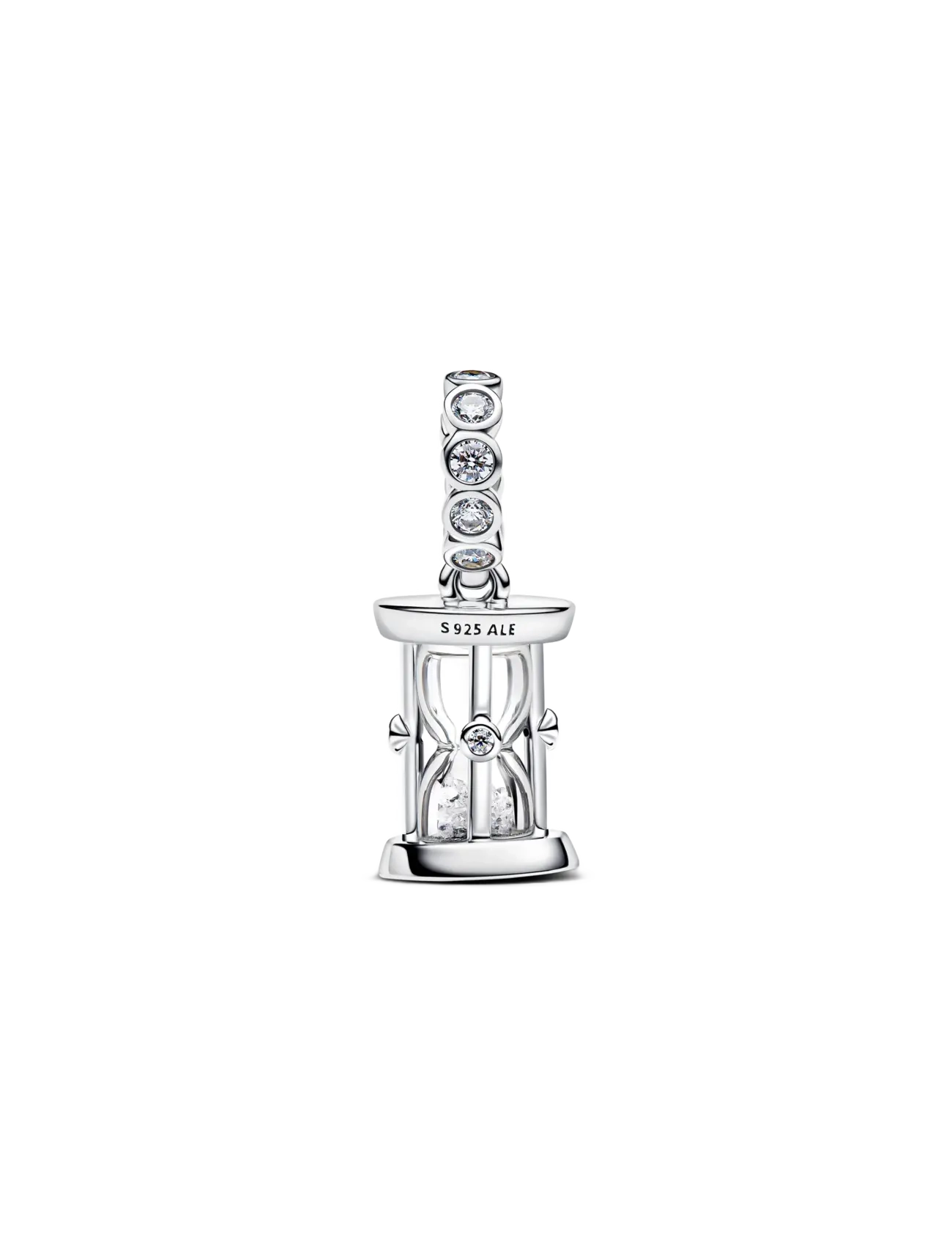 Pandora - Hourglass sterling silver dangle with clear cubic zirconia and glass - pendentifs - clear - 2
