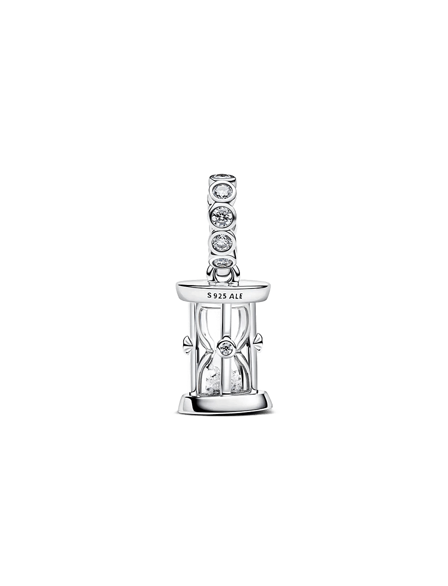 Pandora - Hourglass sterling silver dangle - vedhæng - clear - 2