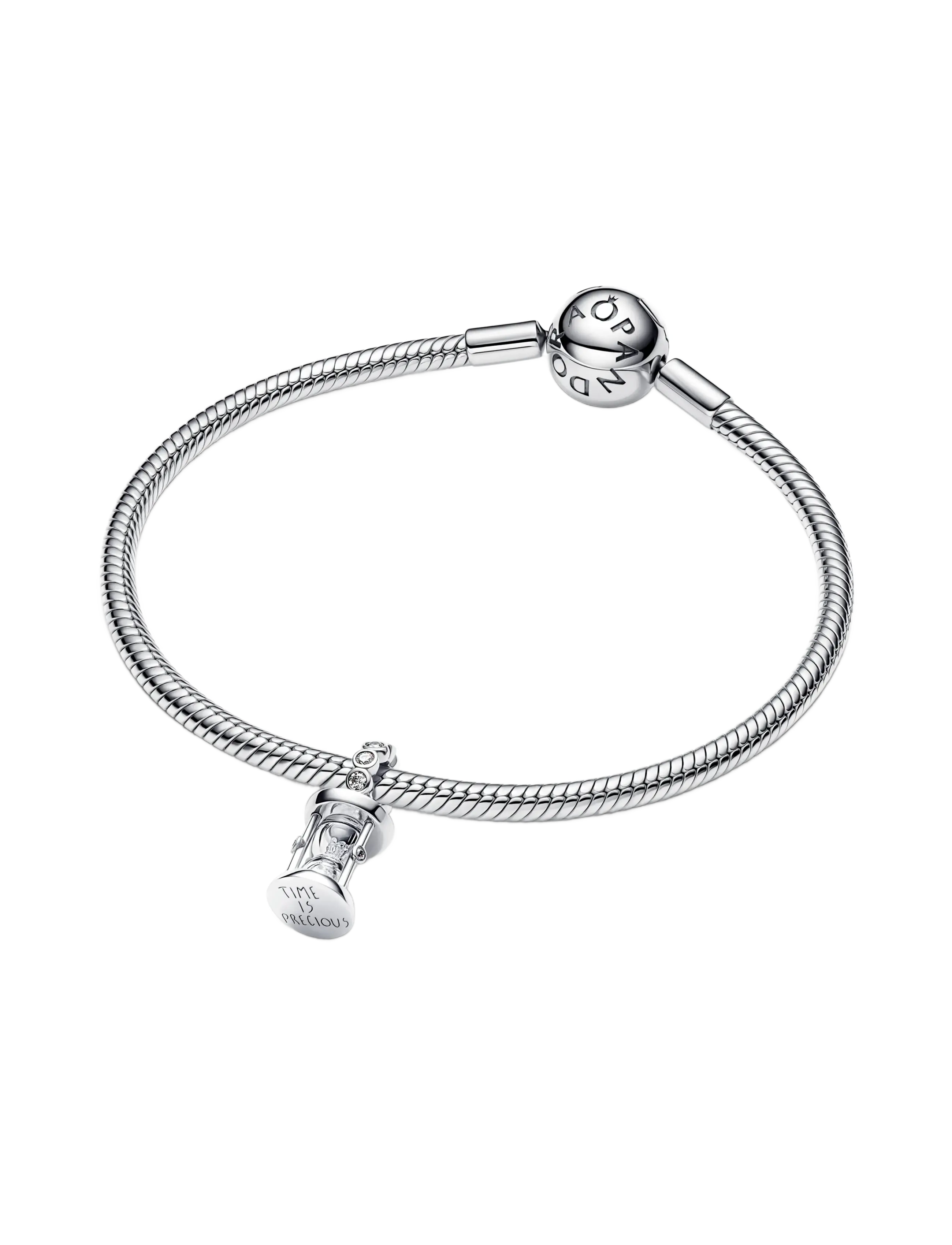 Pandora - Hourglass sterling silver dangle with clear cubic zirconia and glass - pendentifs - clear - 3