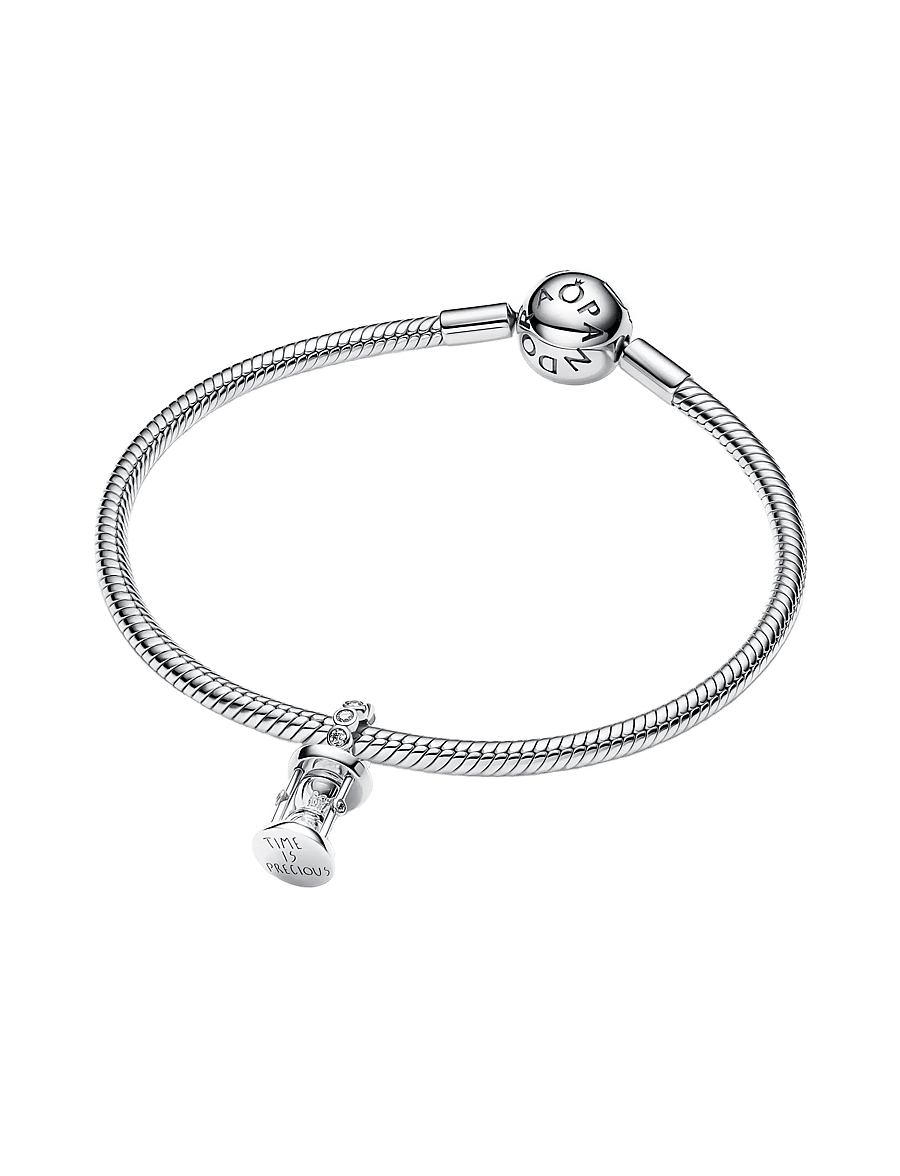Pandora - Hourglass sterling silver dangle - vedhæng - clear - 3