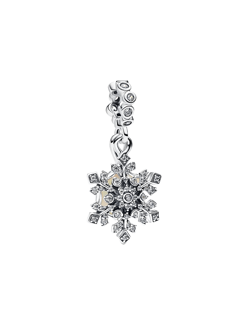 Pandora - Snowflake and star sterling silver double dangle - anhänger - white - 1