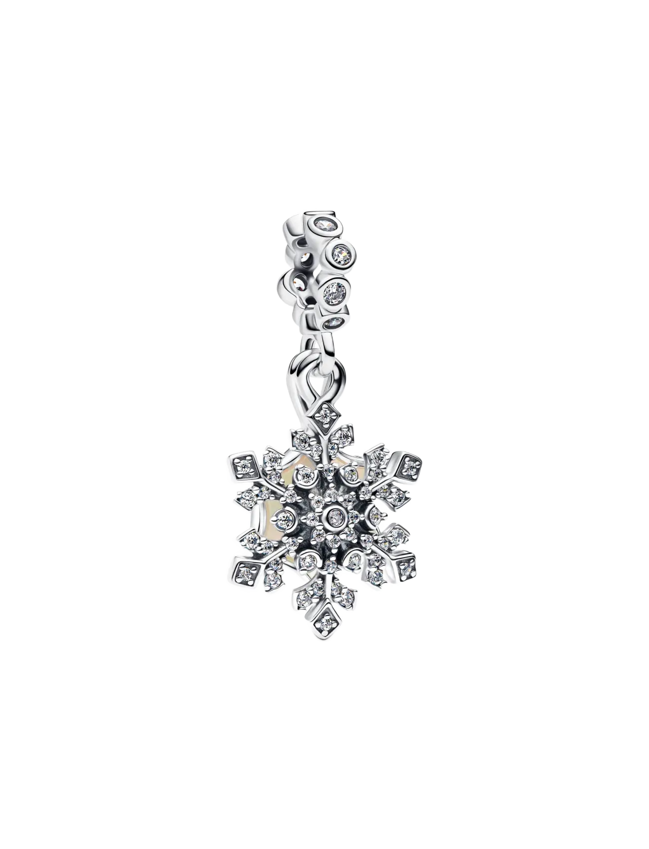 Pandora Snowflake and star sterling silver double dangle - Charms - WHITE / silver