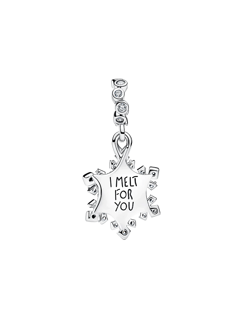 Pandora - Snowflake and star sterling silver double dangle - anhänger - white - 2