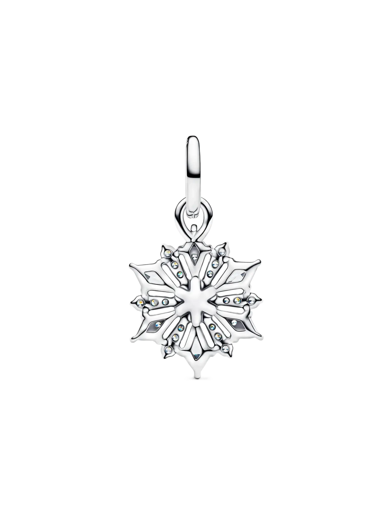 Pandora - Disney Frozen snowflake sterling silver dangle with water blue crystal and clear cubic zirconia - pendentifs - blue - 2