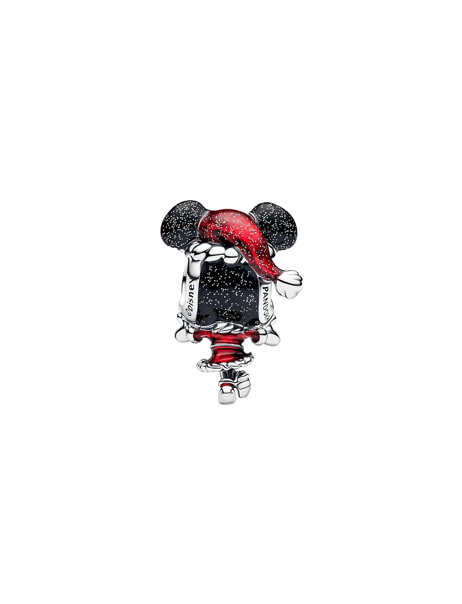 Pandora - Disney Minnie Mouse sterling silver charm with glitterry black and red enamel - vedhæng - red - 2