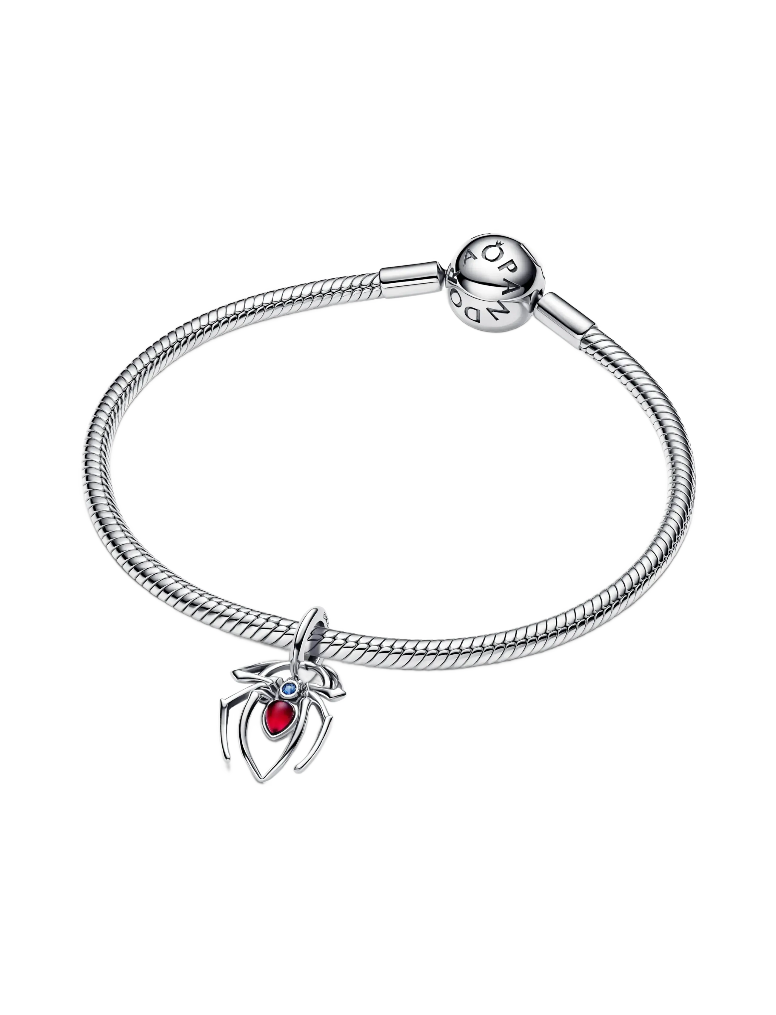 Pandora - Marvel Spider sterling silver dangle with sky blue and fuchsia rose crystal - pendants - red - 3