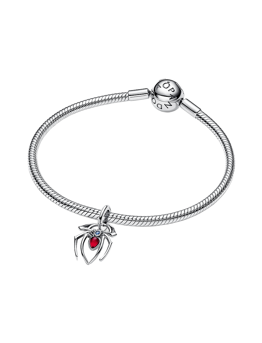 Pandora - Marvel Spider sterling silver dangle with sky blue and fuchsia rose crystal - anheng - red - 3