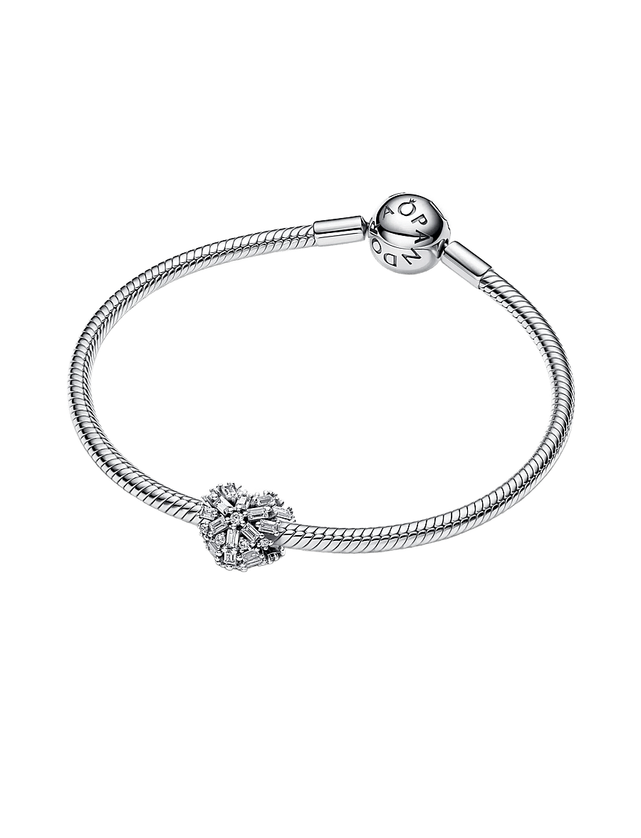 Pandora - Heart sterling silver charm with clear cubic zirconia - vedhæng - clear - 2