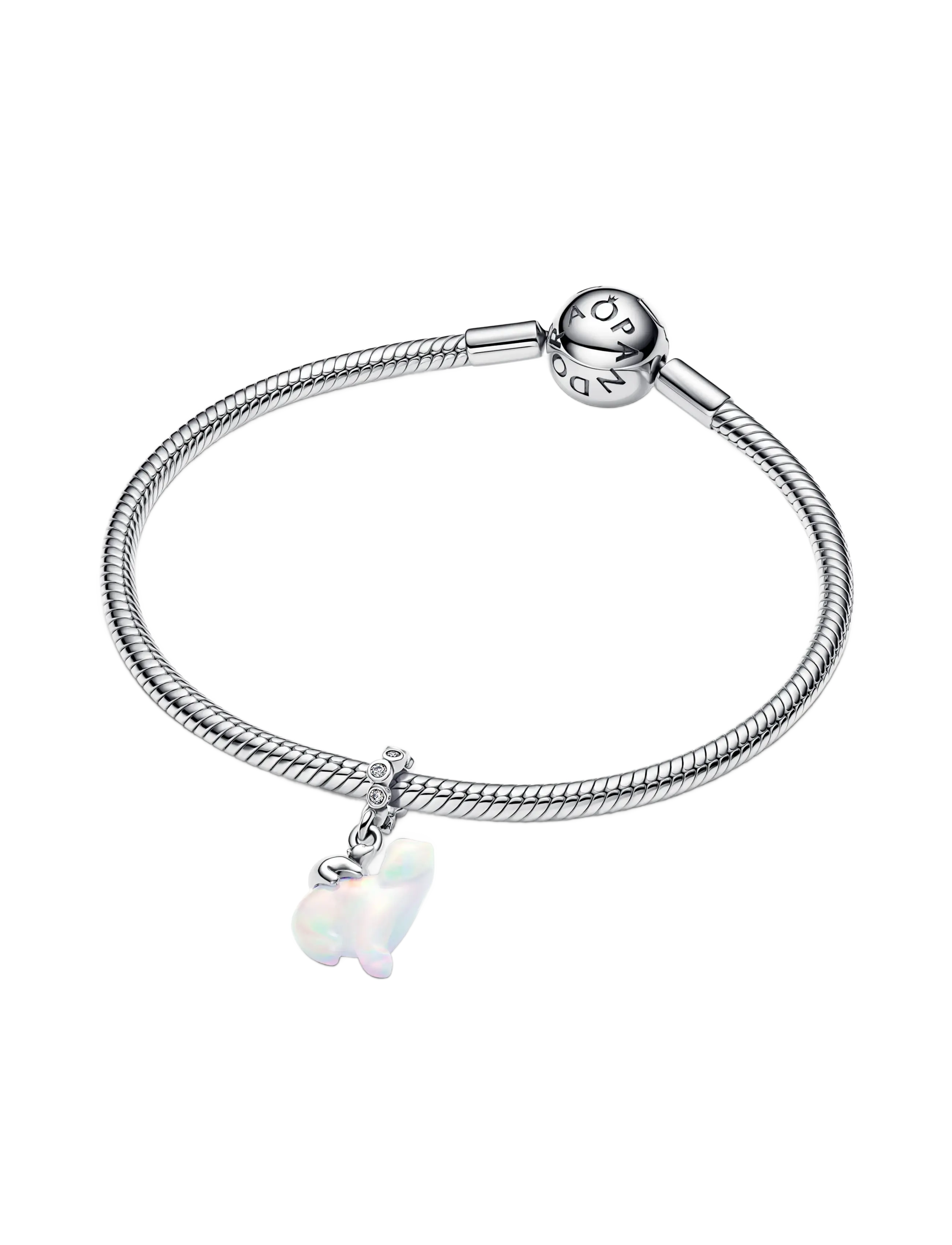 Pandora - Polarbears sterling silver dangle with clear cubic zirconia and aurora lab-grown opal resin - pendentifs - white - 2