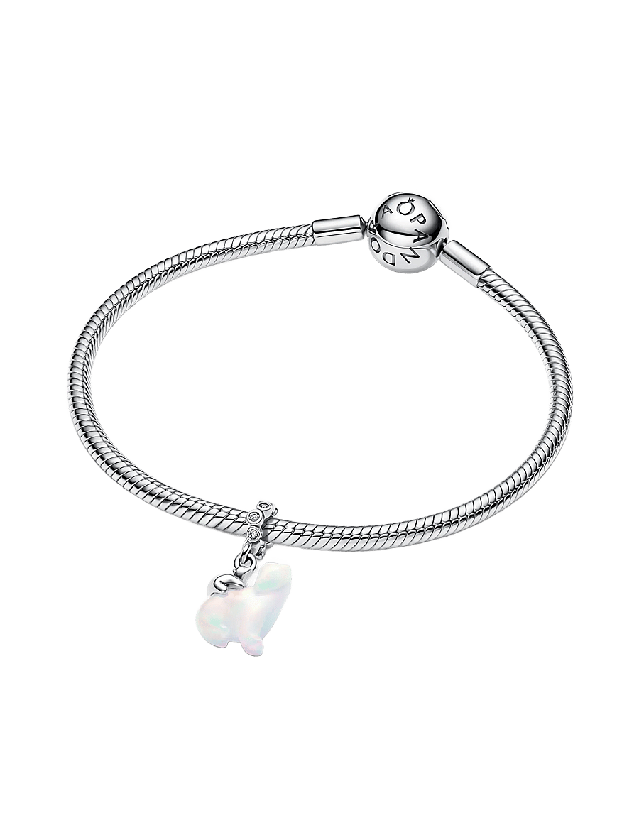 Pandora - Polarbears sterling silver dangle with clear cubic zirconia and aurora lab-grown opal resin - pendentifs - white - 2